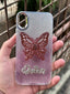 iPhone "XS Max" Queen Butterfly Glitter Case - Baby Pink