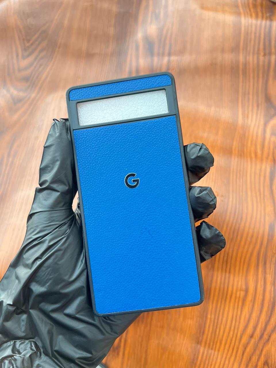 Google Pixel 6A Premium Leather Case Blue