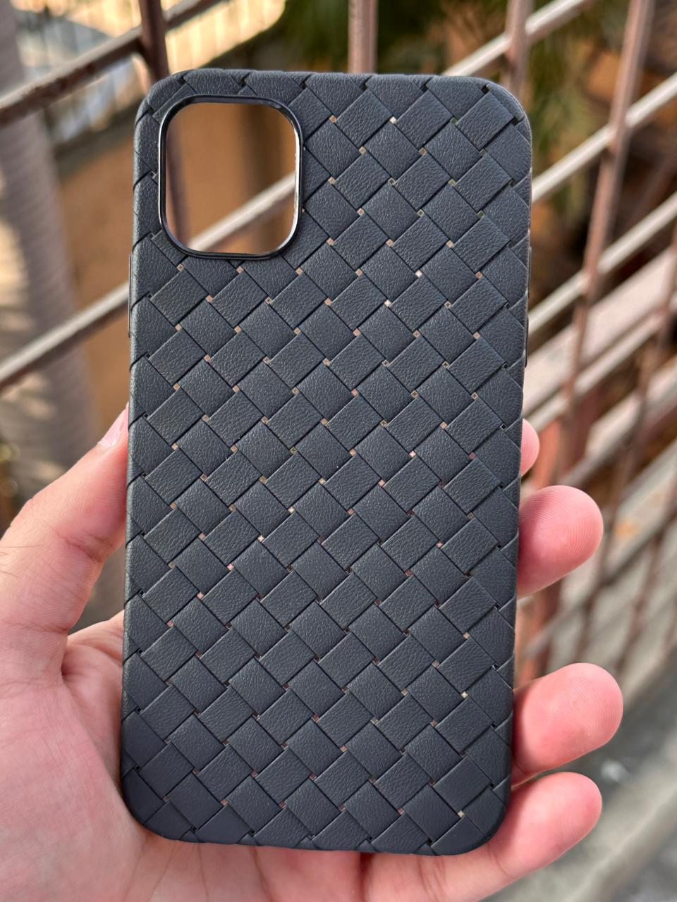 iPhone "11" Woven "Leather Feel" Case - Black