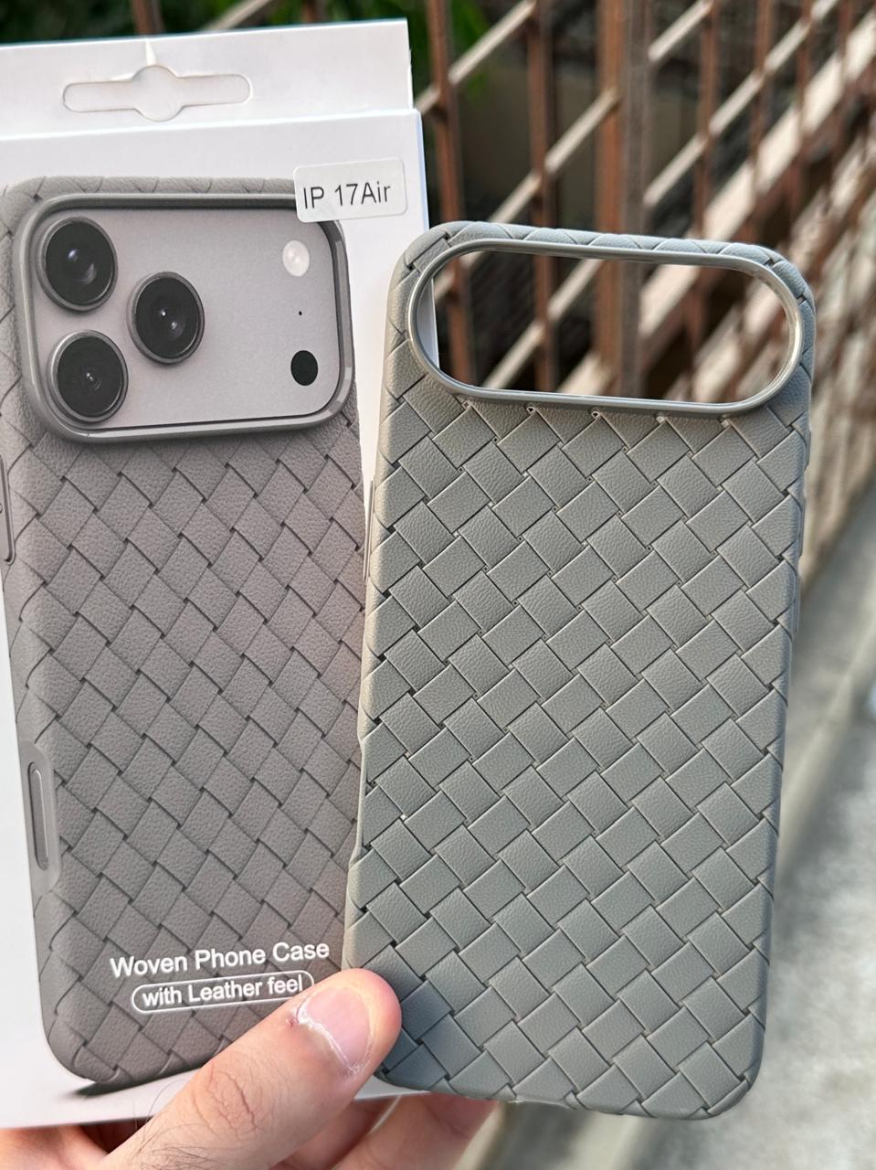 iPhone "Air" Woven "Leather Feel" Case - Gray