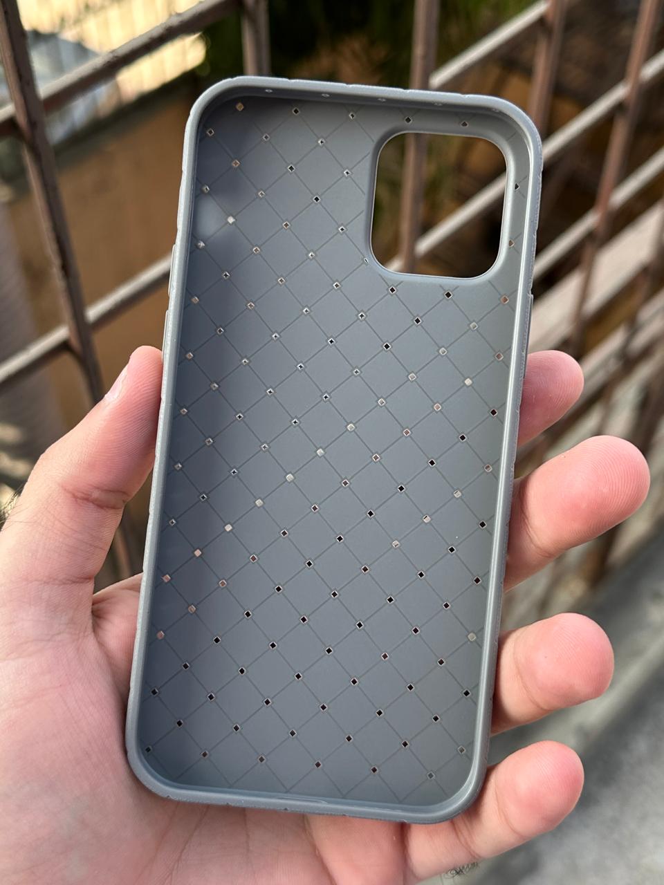 iPhone "12/12 Pro" Woven "Leather Feel" Case - Gray