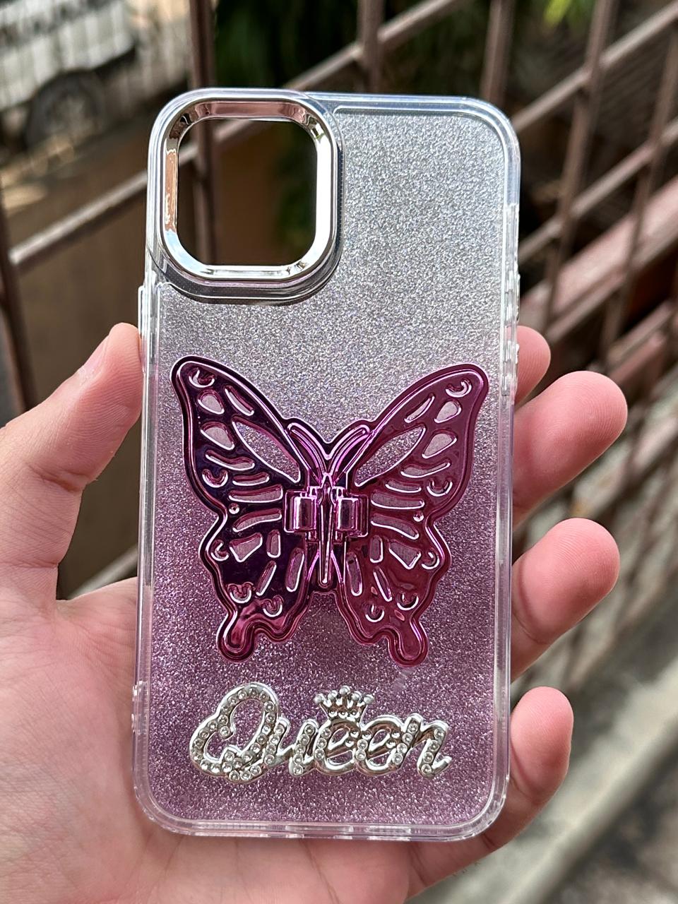 iPhone "11 Pro" Queen Butterfly Glitter Case - Lilac