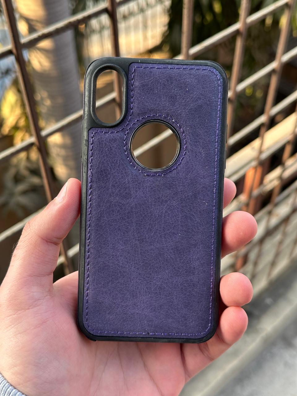 iPhone "X/XS" Premium J-CASE Leather Case - Purple