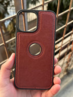 iPhone "13 Pro Max" Premium J-CASE Leather Case - Brown