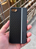 iPhone "7/8" Premium Carbon Fiber Case - Offwhite Line