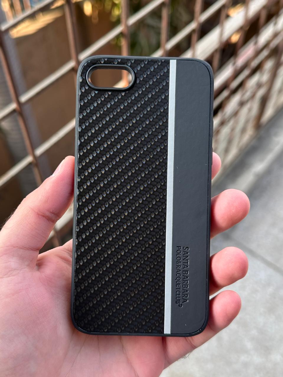 iPhone "7/8" Premium Carbon Fiber Case - Offwhite Line