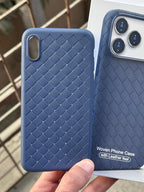 iPhone "X/XS" Woven "Leather Feel" Case - Blue