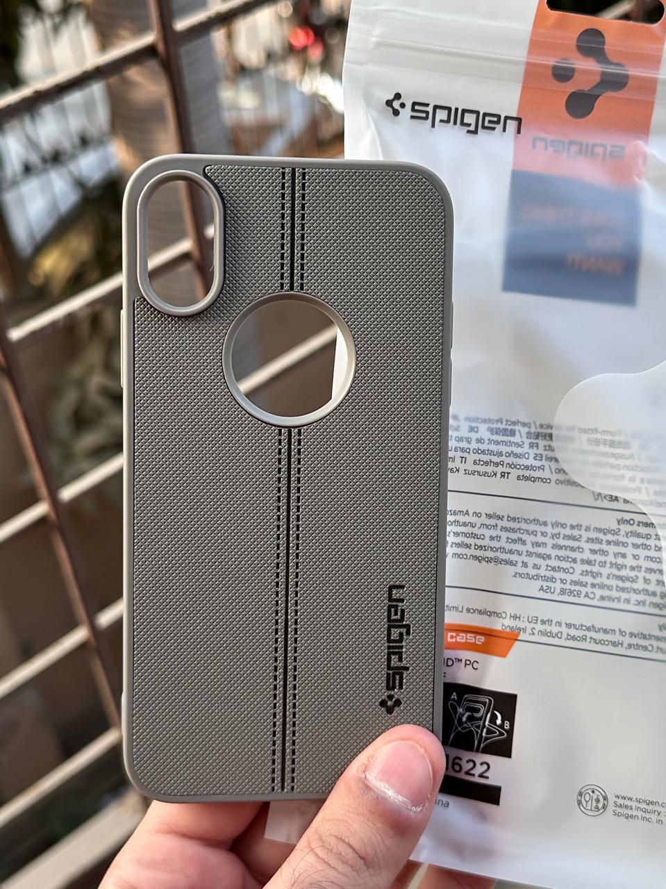 iPhone "X/XS" Spigen Premium Lining Stitched Case - Gray