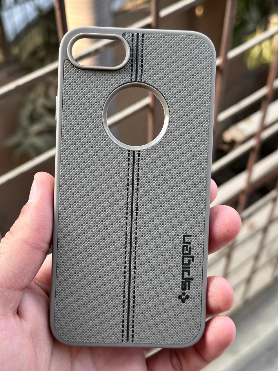 iPhone "SE 2020" Spigen Premium Lining Stitched Case - Gray Secondary image