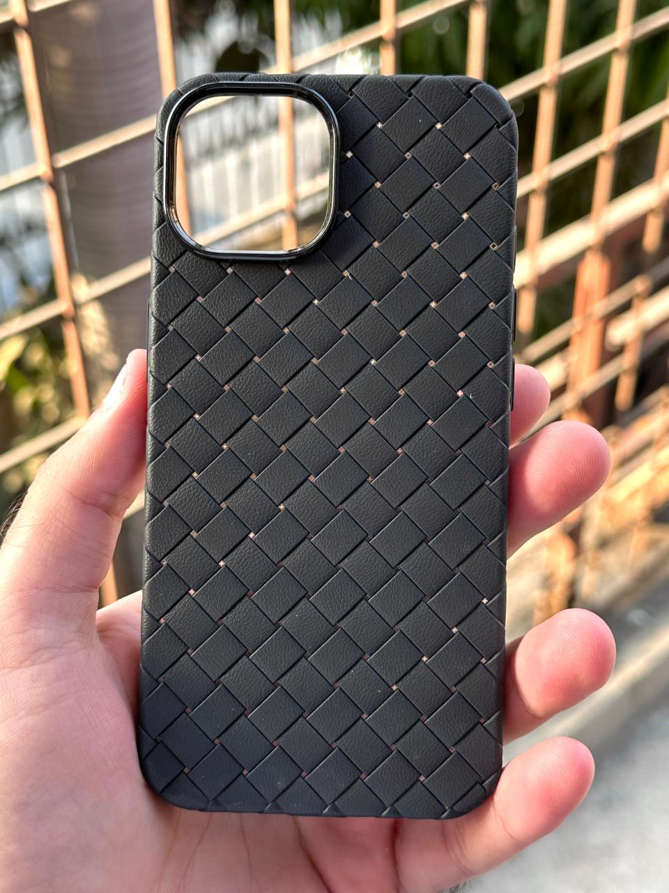 iPhone "15" Woven "Leather Feel" Case - Black Secondary image