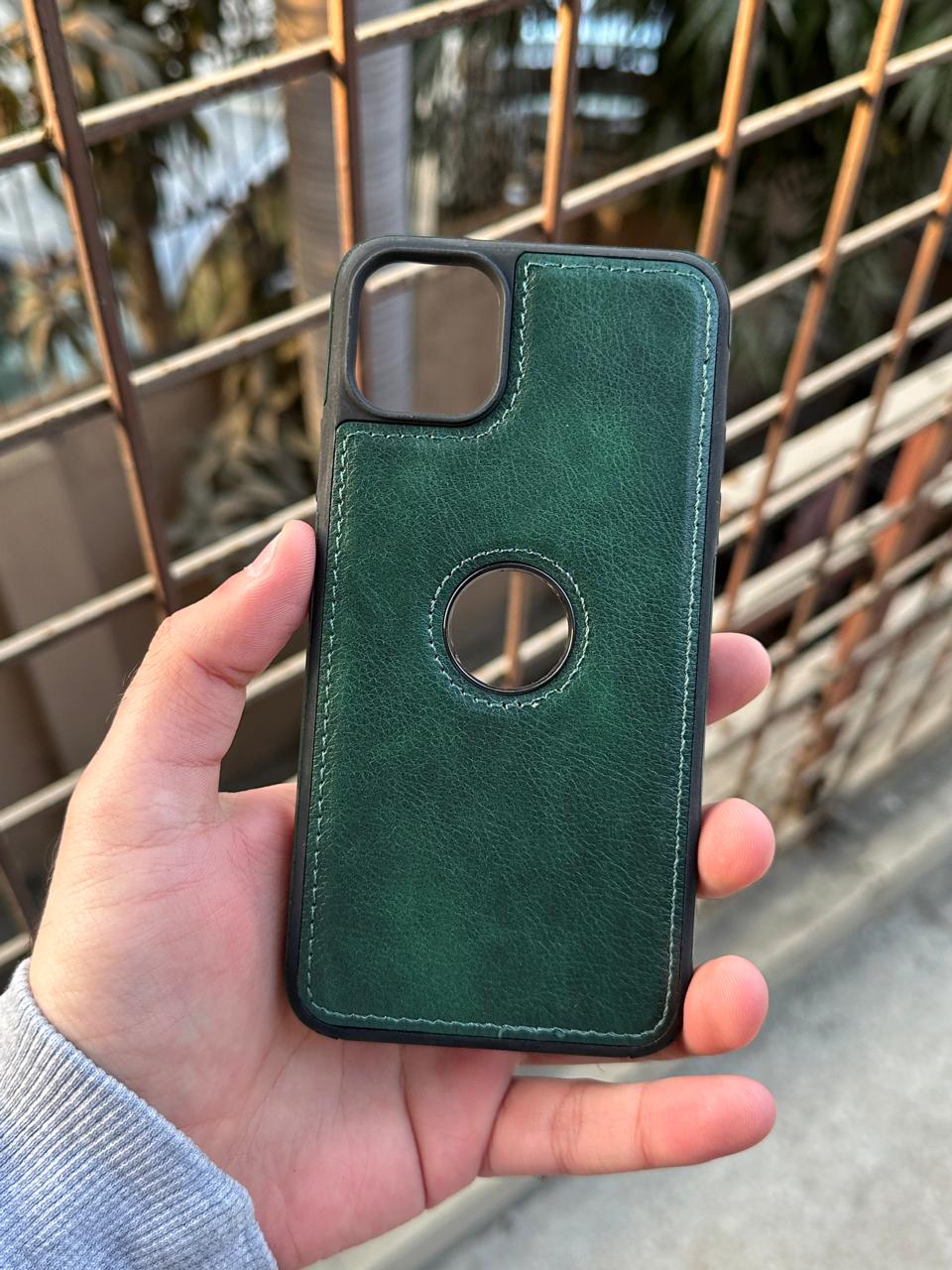 iPhone "11 Pro Max" Premium J-CASE Leather Case - Green