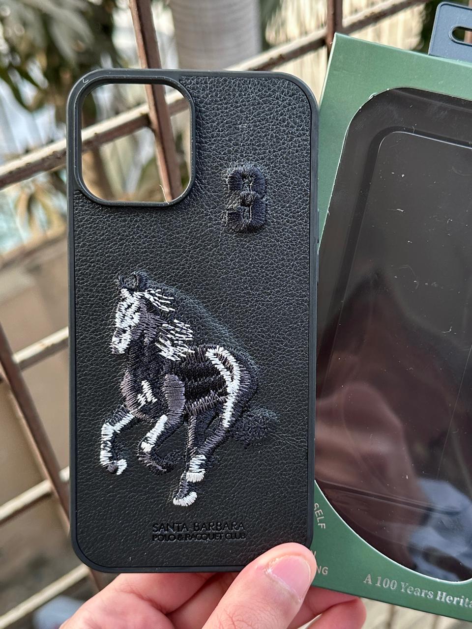 iPhone "13 Pro Max" Premium Polo Embroidered Case - Black