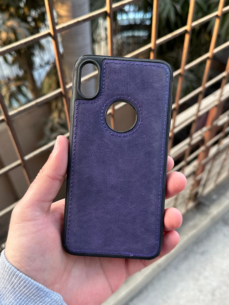 iPhone "XS Max" Premium J-CASE Leather Case - Purple