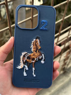 iPhone "15 Pro Max" Premium Polo Embroidered Case - Blue