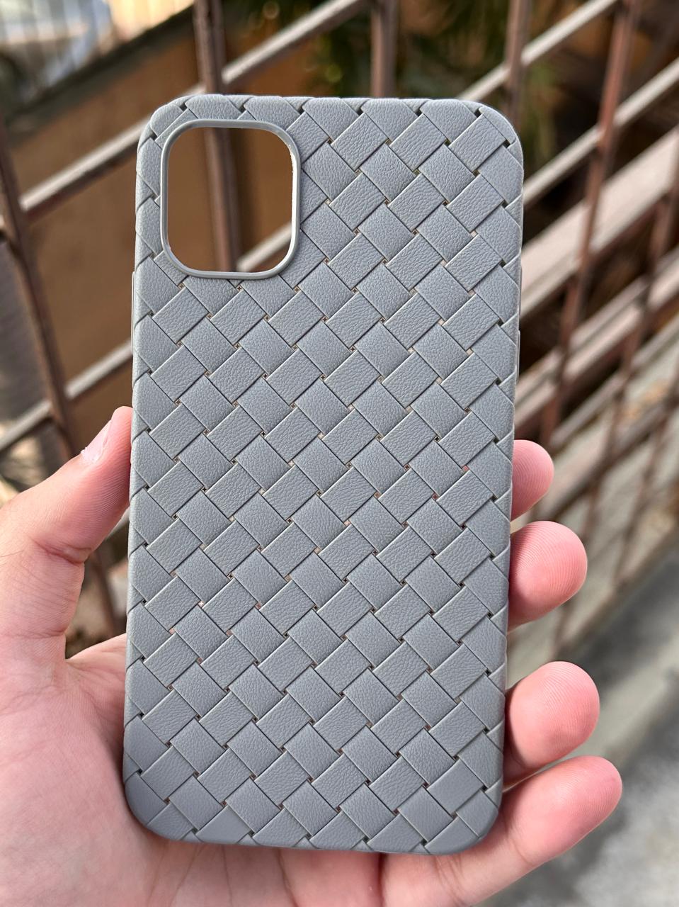 iPhone "11" Woven "Leather Feel" Case - Gray