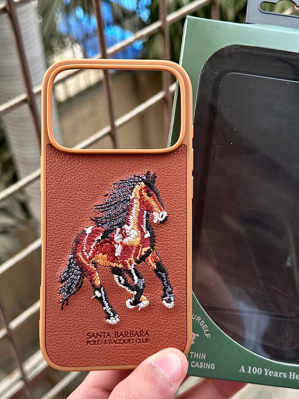 iPhone "17 Pro" Premium Polo Embroidered Case - Brown Main image