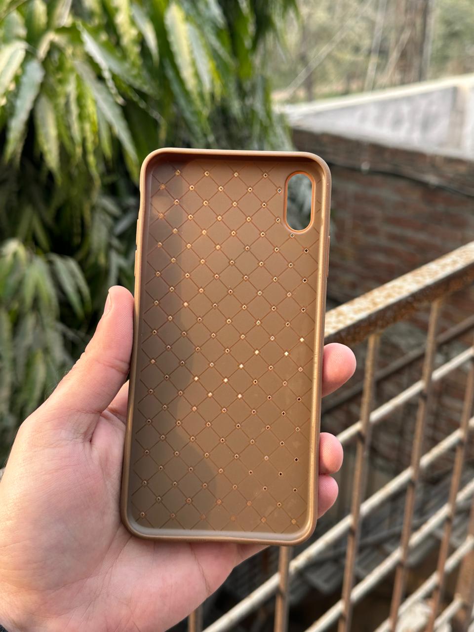 iPhone "XS Max" Woven "Leather Feel" Case - Brown