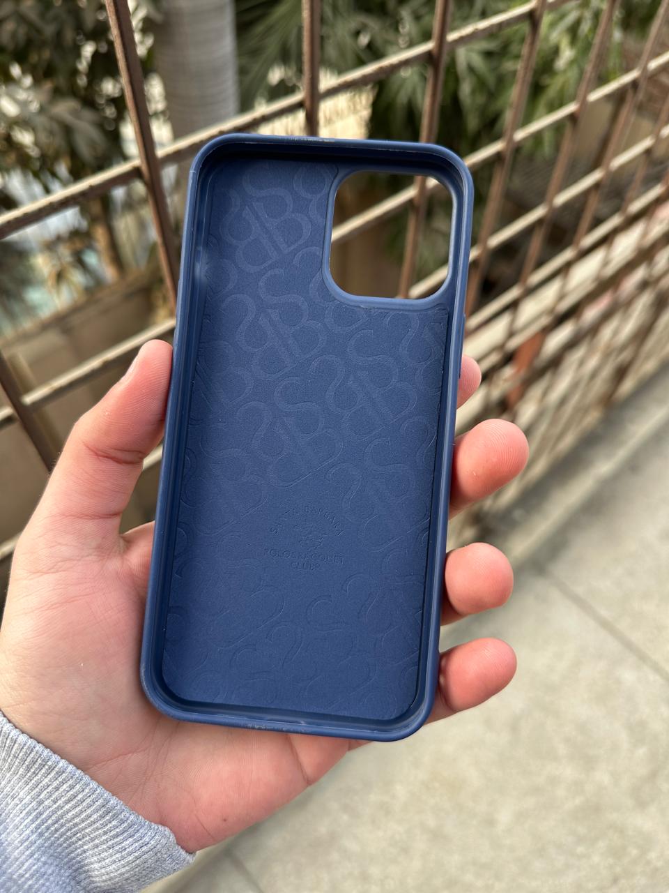 iPhone "12 Pro Max" Premium Polo Embroidered Case - Blue