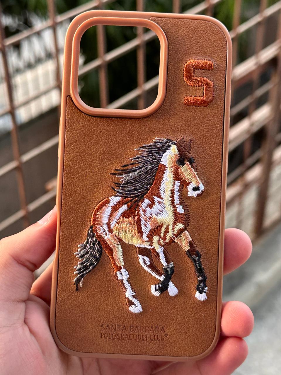 iPhone "16 Pro" Premium Polo Embroidered Case - Brown