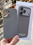 iPhone "16" Woven "Leather Feel" Case - Gray