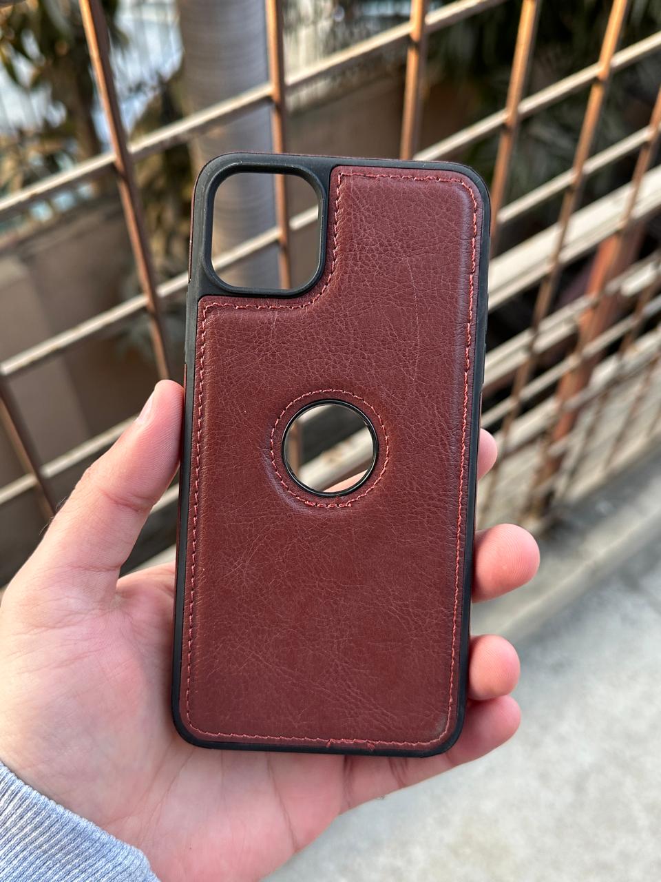 iPhone "11 Pro Max" Premium J-CASE Leather Case - Brown
