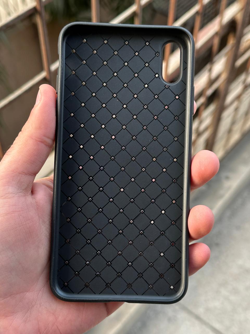 iPhone "XS Max" Woven "Leather Feel" Case - Black Secondary image