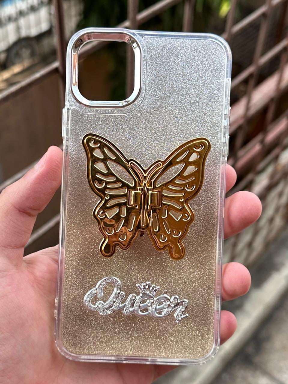 iPhone "11 Pro Max" Queen Butterfly Glitter Case - Gold