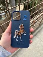 iPhone "12 Pro Max" Premium Polo Embroidered Case - Blue