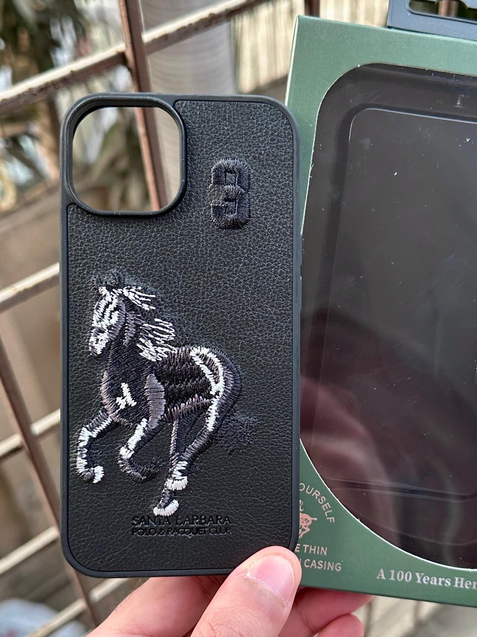 iPhone "15" Premium Polo Embroidered Case - Black